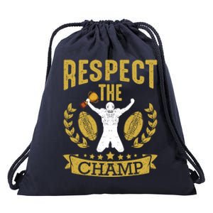 Fantasy Football League Champion Respect The Champ Trophy Gift Drawstring Bag