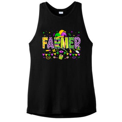 Funny Farmer Lover Mardi Gras Carnival Party Meaningful Gift Ladies PosiCharge Tri-Blend Wicking Tank