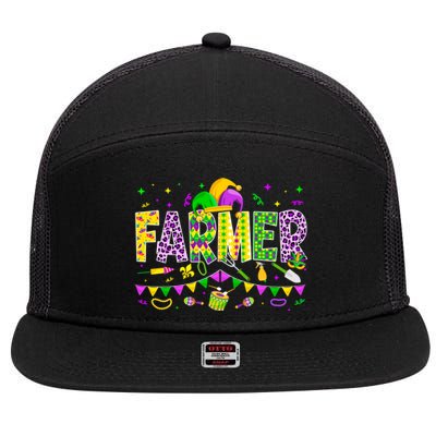 Funny Farmer Lover Mardi Gras Carnival Party Meaningful Gift 7 Panel Mesh Trucker Snapback Hat