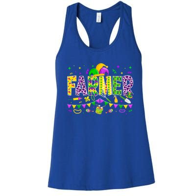 Funny Farmer Lover Mardi Gras Carnival Party Meaningful Gift Women's Racerback Tank