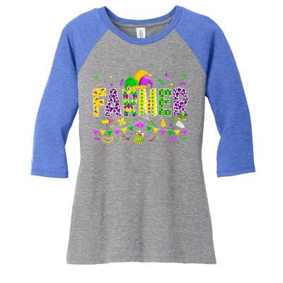 Funny Farmer Lover Mardi Gras Carnival Party Meaningful Gift Women's Tri-Blend 3/4-Sleeve Raglan Shirt