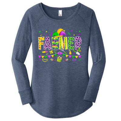 Funny Farmer Lover Mardi Gras Carnival Party Meaningful Gift Women's Perfect Tri Tunic Long Sleeve Shirt