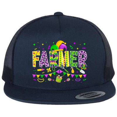 Funny Farmer Lover Mardi Gras Carnival Party Meaningful Gift Flat Bill Trucker Hat