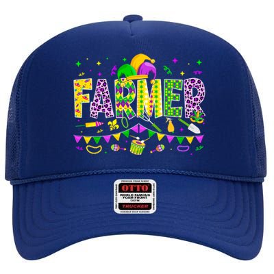 Funny Farmer Lover Mardi Gras Carnival Party Meaningful Gift High Crown Mesh Back Trucker Hat