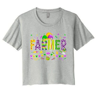 Funny Farmer Lover Mardi Gras Carnival Party Meaningful Gift Women's Crop Top Tee