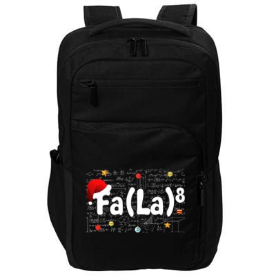 Funny Fa La 8 Merry Xmas Song Math Teacher Santa Hat Impact Tech Backpack