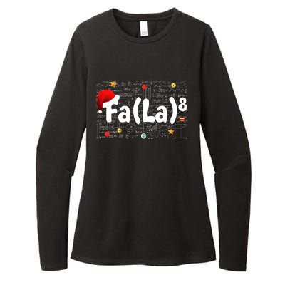 Funny Fa La 8 Merry Xmas Song Math Teacher Santa Hat Womens CVC Long Sleeve Shirt