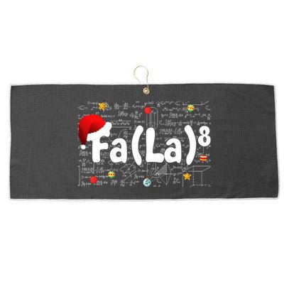 Funny Fa La 8 Merry Xmas Song Math Teacher Santa Hat Large Microfiber Waffle Golf Towel