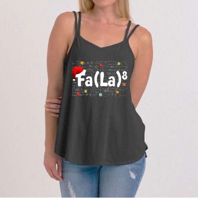 Funny Fa La 8 Merry Xmas Song Math Teacher Santa Hat Women's Strappy Tank