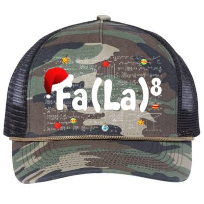 Funny Fa La 8 Merry Xmas Song Math Teacher Santa Hat Retro Rope Trucker Hat Cap