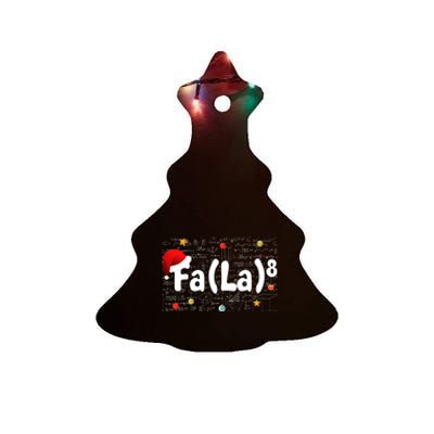 Funny Fa La 8 Merry Xmas Song Math Teacher Santa Hat Ceramic Tree Ornament