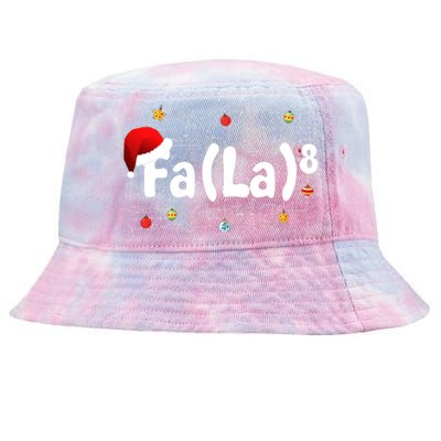 Funny Fa La 8 Merry Xmas Song Math Teacher Santa Hat Tie-Dyed Bucket Hat