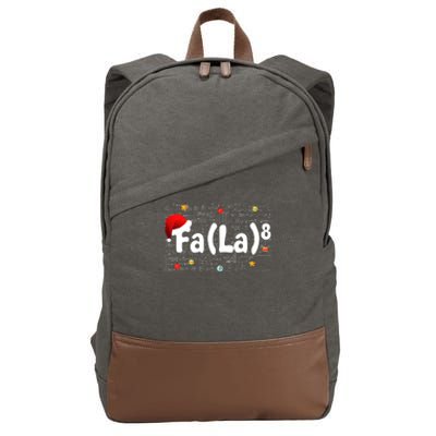 Funny Fa La 8 Merry Xmas Song Math Teacher Santa Hat Cotton Canvas Backpack