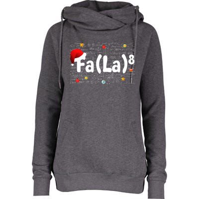 Funny Fa La 8 Merry Xmas Song Math Teacher Santa Hat Womens Funnel Neck Pullover Hood