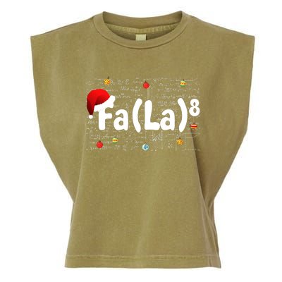 Funny Fa La 8 Merry Xmas Song Math Teacher Santa Hat Garment-Dyed Women's Muscle Tee