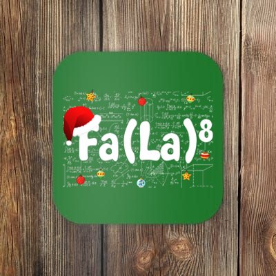 Funny Fa La 8 Merry Xmas Song Math Teacher Santa Hat Coaster