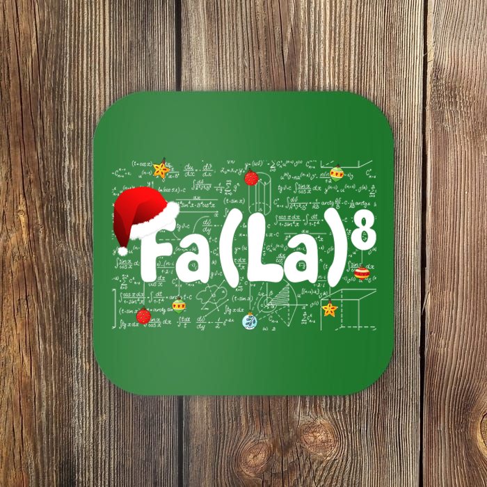 Funny Fa La 8 Merry Xmas Song Math Teacher Santa Hat Coaster