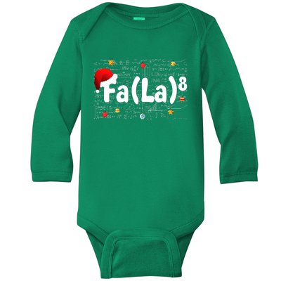 Funny Fa La 8 Merry Xmas Song Math Teacher Santa Hat Baby Long Sleeve Bodysuit