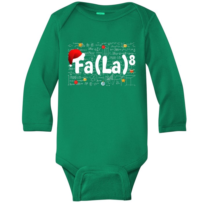 Funny Fa La 8 Merry Xmas Song Math Teacher Santa Hat Baby Long Sleeve Bodysuit