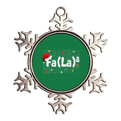 Funny Fa La 8 Merry Xmas Song Math Teacher Santa Hat Metallic Star Ornament