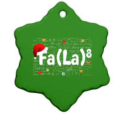 Funny Fa La 8 Merry Xmas Song Math Teacher Santa Hat Ceramic Star Ornament