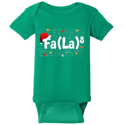 Funny Fa La 8 Merry Xmas Song Math Teacher Santa Hat Baby Bodysuit