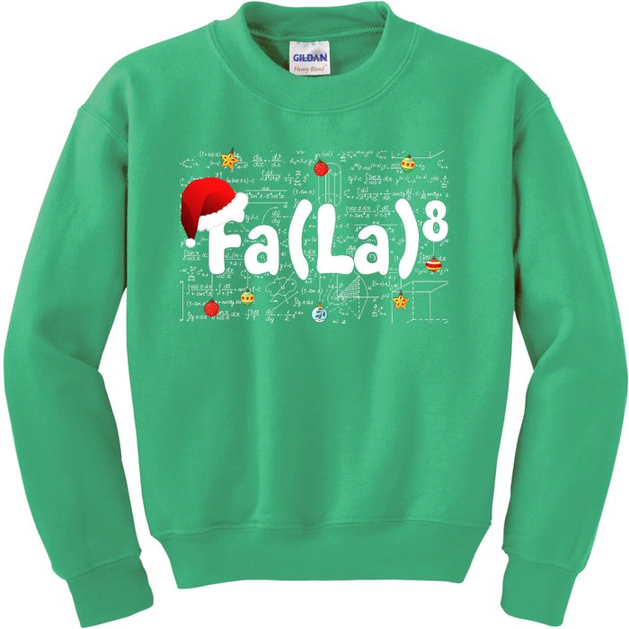 Funny Fa La 8 Merry Xmas Song Math Teacher Santa Hat Kids Sweatshirt