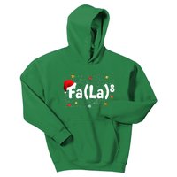 Funny Fa La 8 Merry Xmas Song Math Teacher Santa Hat Kids Hoodie