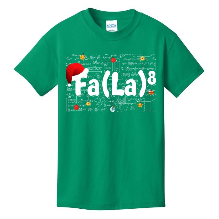 Funny Fa La 8 Merry Xmas Song Math Teacher Santa Hat Kids T-Shirt