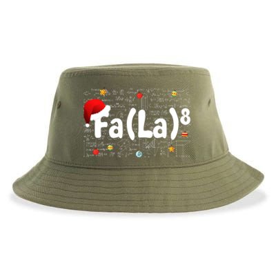 Funny Fa La 8 Merry Xmas Song Math Teacher Santa Hat Sustainable Bucket Hat