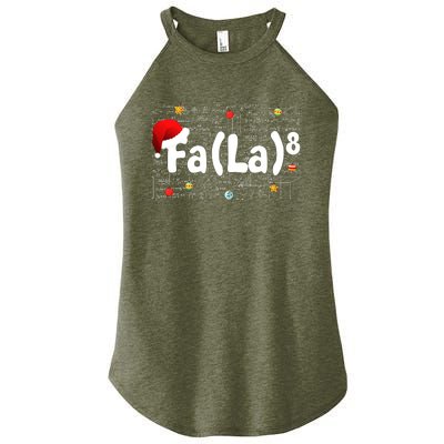 Funny Fa La 8 Merry Xmas Song Math Teacher Santa Hat Women's Perfect Tri Rocker Tank