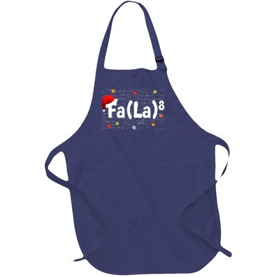 Funny Fa La 8 Merry Xmas Song Math Teacher Santa Hat Full-Length Apron With Pockets