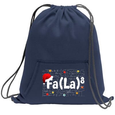 Funny Fa La 8 Merry Xmas Song Math Teacher Santa Hat Sweatshirt Cinch Pack Bag