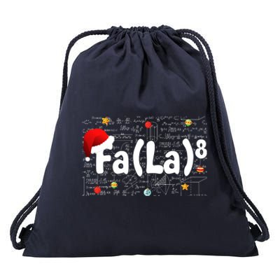 Funny Fa La 8 Merry Xmas Song Math Teacher Santa Hat Drawstring Bag