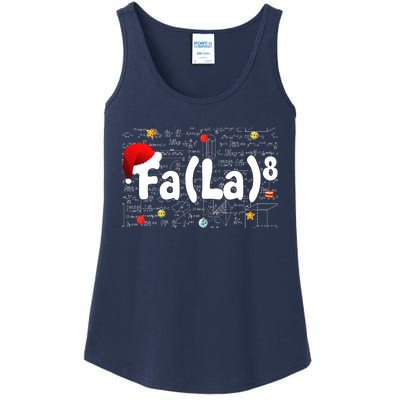 Funny Fa La 8 Merry Xmas Song Math Teacher Santa Hat Ladies Essential Tank