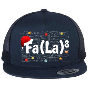 Funny Fa La 8 Merry Xmas Song Math Teacher Santa Hat Flat Bill Trucker Hat