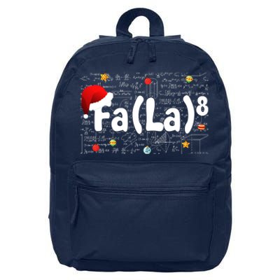 Funny Fa La 8 Merry Xmas Song Math Teacher Santa Hat 16 in Basic Backpack