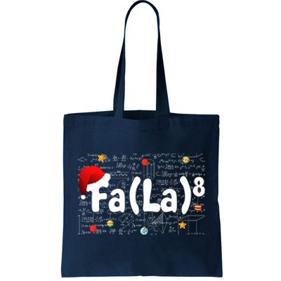 Funny Fa La 8 Merry Xmas Song Math Teacher Santa Hat Tote Bag