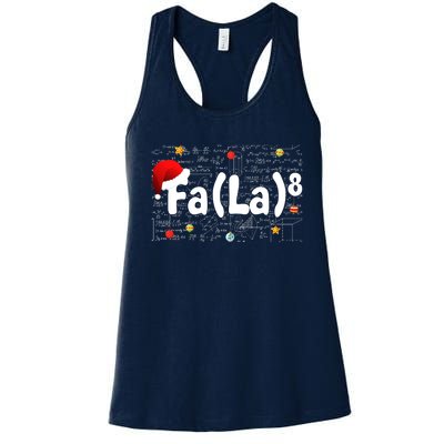 Funny Fa La 8 Merry Xmas Song Math Teacher Santa Hat Women's Racerback Tank