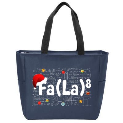 Funny Fa La 8 Merry Xmas Song Math Teacher Santa Hat Zip Tote Bag