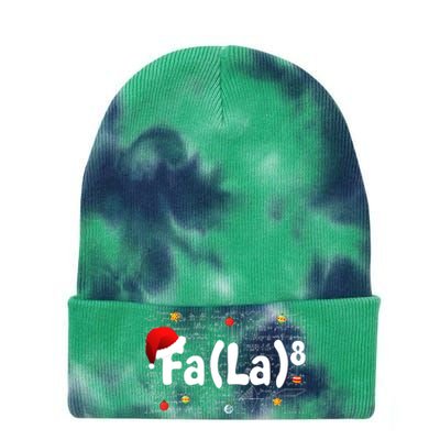 Funny Fa La 8 Merry Xmas Song Math Teacher Santa Hat Tie Dye 12in Knit Beanie