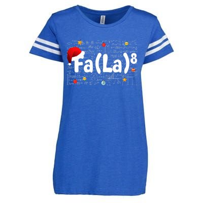 Funny Fa La 8 Merry Xmas Song Math Teacher Santa Hat Enza Ladies Jersey Football T-Shirt