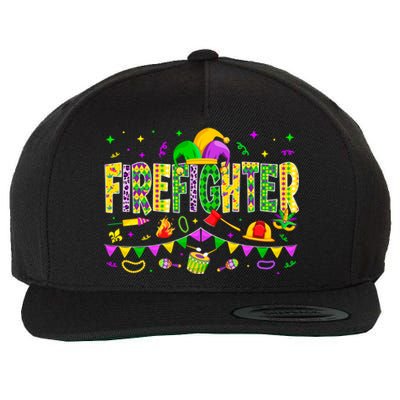 Funny Firefighter Lover Mardi Gras Carnival Party Gift Wool Snapback Cap