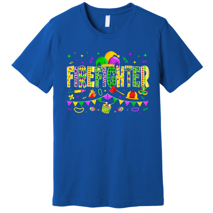 Funny Firefighter Lover Mardi Gras Carnival Party Gift Premium T-Shirt