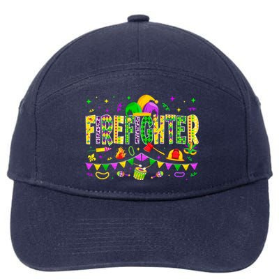 Funny Firefighter Lover Mardi Gras Carnival Party Gift 7-Panel Snapback Hat