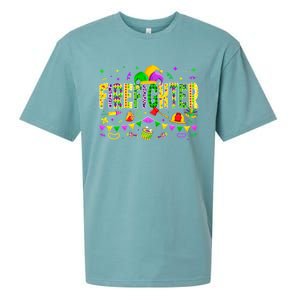 Funny Firefighter Lover Mardi Gras Carnival Party Gift Sueded Cloud Jersey T-Shirt