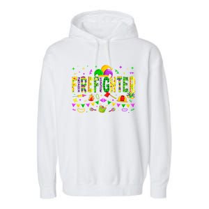 Funny Firefighter Lover Mardi Gras Carnival Party Gift Garment-Dyed Fleece Hoodie