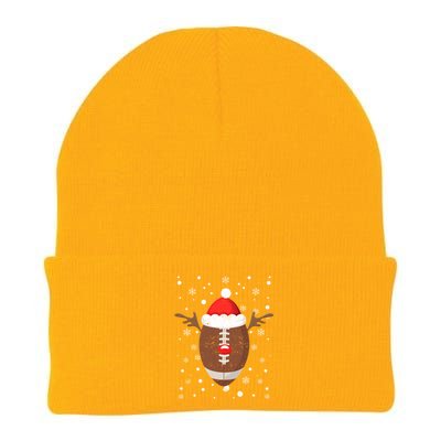 Football Fan Lover Reindeer Antlers Christmas Funny Xmas Elk Gift Knit Cap Winter Beanie