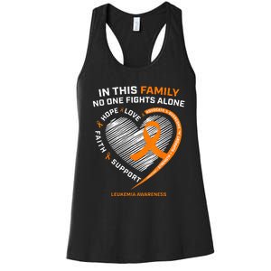 Family Fight Leukemia Awareness Products Gift Women's Racerback Tank