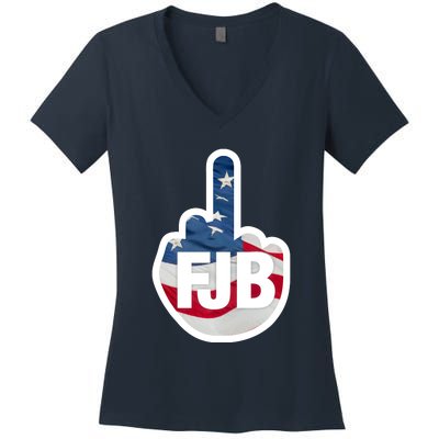 FJB Flag Logo Apparel Women's V-Neck T-Shirt